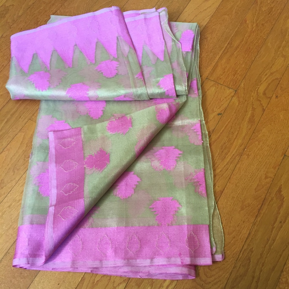 NEW Saree gold and pink